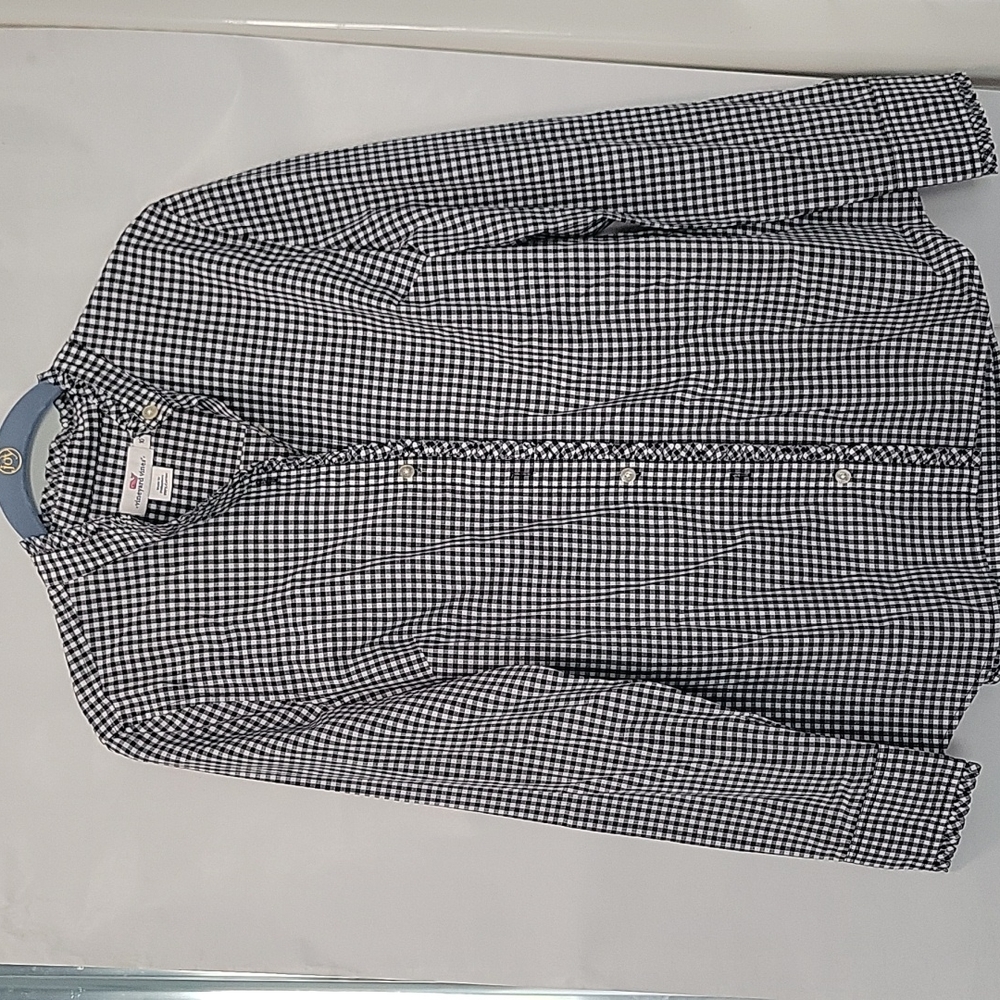Button down gingham top